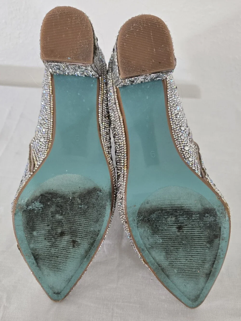 Betsey Johnson Cady Dazzling Silver Rhinestone Ankle Boots Rodeo Party, size 9M